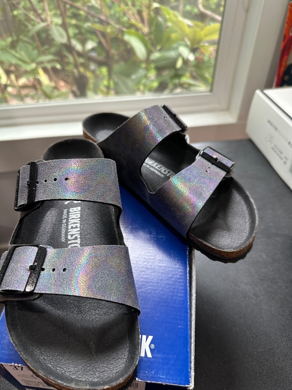 Birkenstock Arizona Holographic Black Sandals
